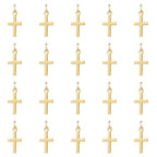 18K Gold Plated Cross Charms for Jewelry Making Brass Jesus Dangle Charm Cute Christ Pendants Bulk for Bracelets Necklaces Earrings DIY Crafts Supplies - color: 18K Gold 02