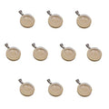 ZenRa 10-Piece Glass Dome Pendant Set with Wooden Base and Hollow Glass Cabochons (20mm, Wood Color) - size: 20mm Dome Wood color