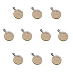 ZenRa 10-Piece Glass Dome Pendant Set with Wooden Base and Hollow Glass Cabochons (20mm, Wood Color) - size: 20mm Dome Wood color