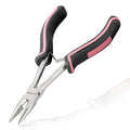 Long Reach Long Nose Pliers with Wire Cutter 6 Inches Small Chain Nose Pliers with Teeth for Jewelry Making Non-slip Handles Long Reach Pliers Working In Tight Spaces, Pink Tool for Women - style: Long Nose Plier