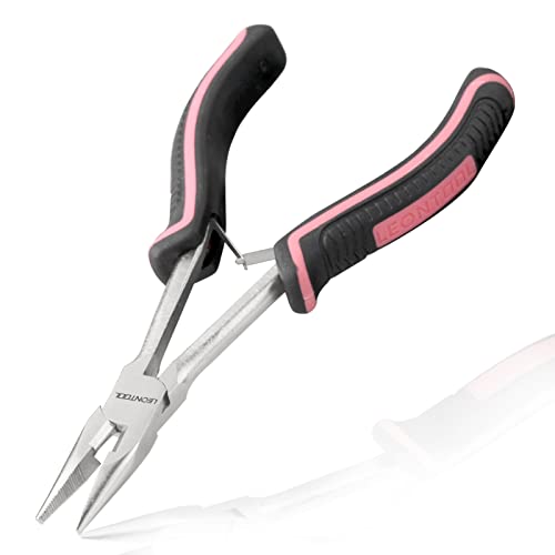 Long Reach Long Nose Pliers with Wire Cutter 6 Inches Small Chain Nose Pliers with Teeth for Jewelry Making Non-slip Handles Long Reach Pliers Working In Tight Spaces, Pink Tool for Women - style: Long Nose Plier