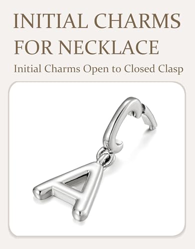 OVRUNS Initial Charm for Women,Letter Bracelet Necklace Charms Alphabet Pendant Charms With Clasp - color: Silver, style: Letter A