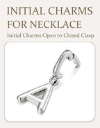 OVRUNS Initial Charm for Women,Letter Bracelet Necklace Charms Alphabet Pendant Charms With Clasp - color: Silver, style: Letter A