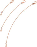 VANBARIS 925 Sterling Silver Necklace Extender Rose Gold Necklace Extender Rose Gold Chain Extenders for Necklaces 3 Piece Set (2, 4, 6 inch) - color: RoseGold, size: 2 4 6 inch