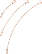 VANBARIS 925 Sterling Silver Necklace Extender Rose Gold Necklace Extender Rose Gold Chain Extenders for Necklaces 3 Piece Set (2, 4, 6 inch) - color: RoseGold, size: 2 4 6 inch