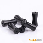 GEM-Inside 30Pcs 5x12mm Natural Black Brazil Stone Agate Plant Bamboo Knot Bone Charms Beads for Jewelry Making Power Energy Chakra Stone Beads - color: Black Brazil Agate