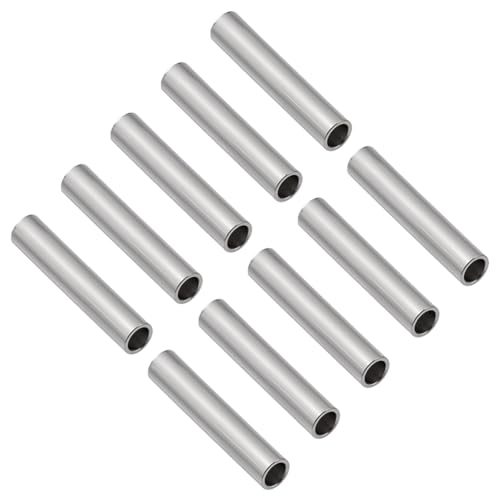 BENECREAT 10PCS 925 Sterling Silve Tube Spacer Beads, 10mm Long Bugle Seed Beads, Small Long Beads for Jewelry Making Bracelets Necklaces Crafts Hole:1.5mm - size: Hole:1.5mm