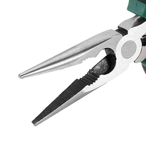 HOIGON 12 Pack 6 Inch Needle Nose Pliers, Spring Loaded Needle Nose Pliers with Wire Cutter and Strippers, Side Cutting Long Nose Pliers for Cutter and Bending Wire, Jewelry Making