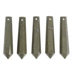 50mm Natural Pyrite Hexagonal Wand Jewelry Making Crystal Pointed Chakra Reiki Healing Beads 2mm Hole Drilled(Pack of 5) - color: Pyrite
