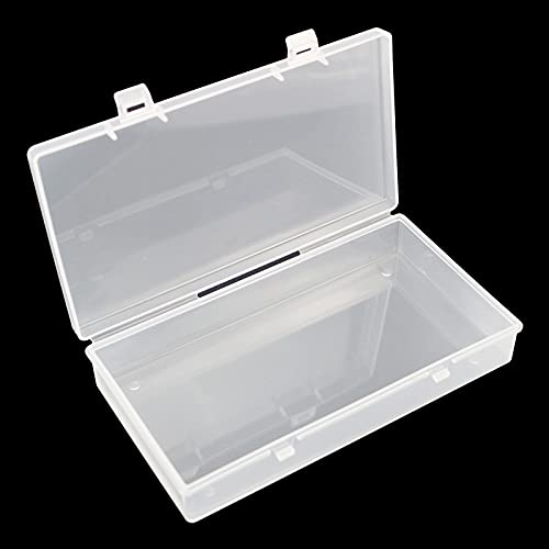 4 Pack Rectangular Clear Plastic Storage Containers Box with Hinged Lid for Beads and Other Small Craft Items (6.1 x 3.3 x 1.18 inch) - size: 6.1 x 3.3 x 1.18 inch