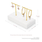 2 Slot PU Leather T-bar Earrings Jewelry Stand Holder Earring Display Rack (White) - size: 6.3" x 3.15" x 4.13"