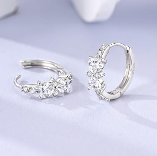 LAZA 925 Sterling Silver Hoop Earrings for Women, Sterling Silver Butterfly Hoops Colorful Flowers Hoop Huggie Earrings Hypoallergenic Jewelry Gifts for Women - color: Bowknot Earring