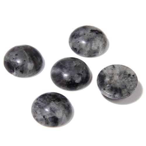 20pcs 4mm Natural Stone No Hole Black Labradorite Semicircle Smooth Cabochons Beads Healing Chakra Crystal Stone Bead for Jewelry Making Rings Earrings Necklace Bracelet DIY Crafts - color: Black Labradorite, size: 4mm
