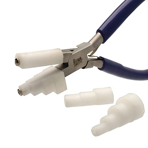 The Beadsmith Stepped Pliers with Interchangeable Nylon Jaws – 6.5 Inches (165mm) – Comfort Grip Handle with Double Leaf Springs – Jewelry Making Tool for Bending & Shaping Wire - style: Interchangeable