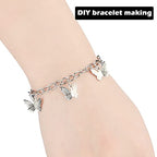 Hicarer 45 Pieces Bracelet Chains with OT Toggle Clasp Stainless Steel Bracelet Link Chains DIY Jewelry Making Supplies for Women Jewelry Crafts(Silver) - color: Silver