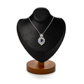 Oirlv Solid Wood Necklace Display Bust Necklace Display Stand - color: Black