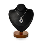 Oirlv Solid Wood Necklace Display Bust Necklace Display Stand - color: Black
