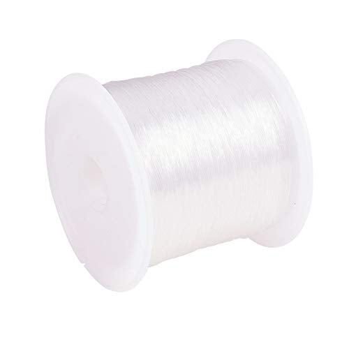 PH PandaHall 109 Yards 0.25mm Clear Fishing Line Invisible Nylon Thread Jewelry String Wire Crystal Beading Cords String for Party Christmas Decor, Seed Beads Jewelry Bracelet Making - size: 0.25mm