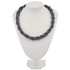 Bocar Fashion Seed Beads Statement Collar Necklace for Women (NK-10408) - color: Deep grey