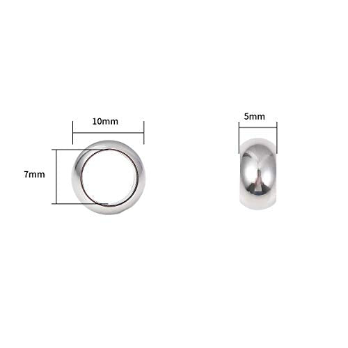 BEADIA Stainless Steel Spacer Beads 10x5mm Rondelle Loose Charm Caps Beads for DIY Jewelry Making 20pcs with 7mm Hole - color: 10x5mm 7mm