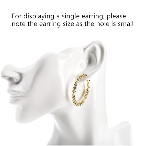 SOUJOY Jewelry Mannequin Display, Resin Display Stand Bust, Boutique Earring Holder Organizer for Show Jewelry, Necklace, Earrings, Rings, White