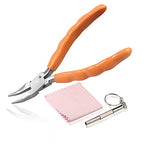 6 Inch Bent Nose Pliers - Stainless Steel Eyeglass Repair and Adjustment Tool Kit with Screwdriver and Cloth - style: Bent Nose Plier