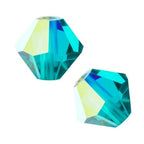 100pcs Authentic Preciosa 3mm (0.12 Inch) Small Faceted Bicone Crystal Loose Beads Blue Zircon AB Compatible with Swarovski Elements Crystals for Jewelry Making Pre-B366 - color: Blue Zircon AB, size: 3mm (0.12 Inch) - 100pcs
