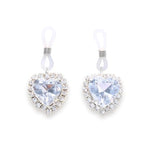 Sparkling Crystal Heart Fake Nipple Ring for Women Cubic Zirconia Hearts Dangle Non Piercing Adjustable Nipplerings Nipple Noose Non Pierced Body Jewelry - color: White