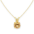 Mariell Cubic Zirconia Crystal Pendant Necklace for Women, 2 Carat 8mm CZ, for Brides, Wedding, Mother's Day Jewelry Gift - color: Champagne