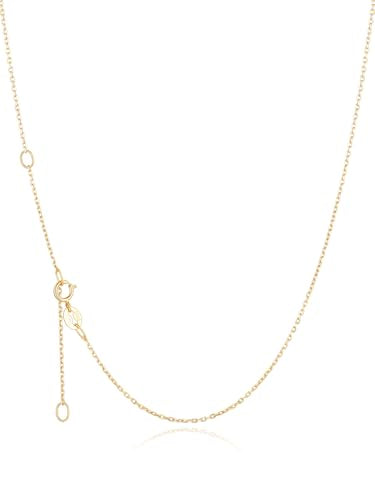 Silvora 925 Sterling Silver Chain Necklace 1.1/1.5mm Thin Silver Chain for Women Sturdy Shiny Women's Chain Necklaces Adjustable Length 16/18/20/22/24 Inches - color: Gold-1.1mm, size: 18 Inch