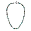 GAVU Hand-knotted Men's Beaded Necklace, Crystal Necklace for Men - color: African Turquoise, size: 20"