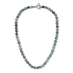 GAVU Hand-knotted Men's Beaded Necklace, Crystal Necklace for Men - color: African Turquoise, size: 24"