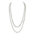 Bead Strand Versatile 60" Long Wrap Necklace - Handmade Knotted Multi Layer Sparkly Crystal, Semi Precious Natural Stone, Lava, Glass Faux Pearl - color: Natural Stone & Sparkly Bead Mix - Gray