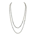 Bead Strand Versatile 60" Long Wrap Necklace - Handmade Knotted Multi Layer Sparkly Crystal, Semi Precious Natural Stone, Lava, Glass Faux Pearl - color: Natural Stone & Sparkly Bead Mix - Gray