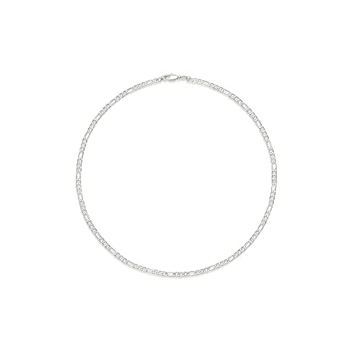 Amazon Essentials 14k Gold or Sterling Silver Plated Figaro Chain Necklace - color: Silver, size: 16", style: 4 mm