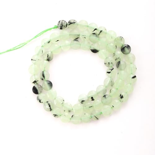 6mm Faceted Natural Prehnite Stone Beads Coin Disc Gemstone Spacer Beads for Jewelry Making DIY Bracelet Necklace - color: Prehnite