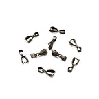 Fashewelry 200pcs Brass Pendant Pinch Bails Red Copper 8x5mm Inner Diameter Dangle Charm Clasp Clip for Top Drilled Bead Necklace Earring Jewelry Making Pin:0.9MM - color: Antique Bronze