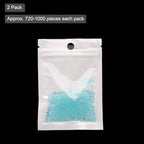 Iridescent Glass Tiny Bubble Beads, 0.4-3mm 20g No Hole Micro Mini Round Lake Blue Water Droplets Beads - Applications: for Resin Filler, Nail Art, Dollhouse Bath Tub, 2-Pieces - color: Lake Blue, size: φ0.4-3mm