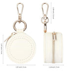 KUKUVR Jewelry Ring Holder Box with Keychain, Portable Gym Jewelry Storage Box Case, Small Travel Ring Earring Stud Necklace Storage Case (White) - color: White