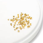 500 Pcs Gold Crimp Beads, 2mm Stainless Steel Tube Spacer Beads & Jewelry Crimps for Bracelets Necklaces, Hypoallergenic Tiny Loose Beads for DIY Jewelry Making Supplies (Gold)