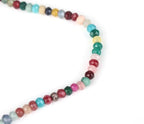 Perlin Agate & Jasper Gemstone Strand Beads 4 mm Rondelle 110 Pieces Jewellery Beads Semi-Precious Stone for Jewellery Necklace Bracelet Earrings (Multicolor) - color: mixed