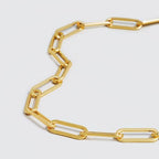 Dremmy Studios Dainty Gold Choker Necklace for Women 14K Gold Plated Coin Disc Figaro Layered Beaded Flat Mariner Sideways Cross Wishbone Link Clavicle Necklaces - style: 5.0mm Paperclip Chain
