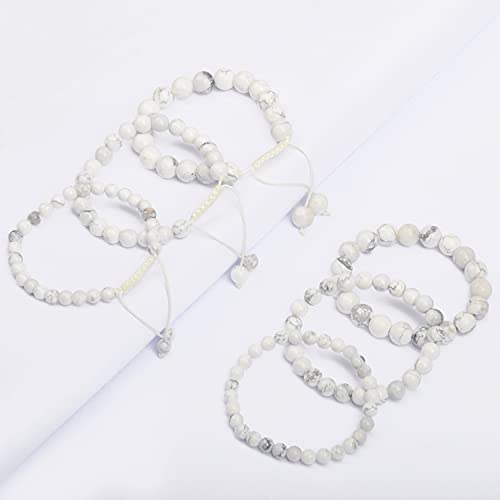 AD Beads Natural Gemstone Round Loose Beads 15" for Bracelet Necklace Earrings Jwelery Making Crafts DIY (4mm, Black Stripe Howlite) - color: Black Stripe Howlite, size: 4mm