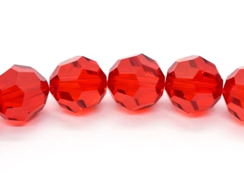 100pcs Adabele Austrian 4mm (0.16 Inch) Small Faceted Loose Round Crystal Beads Light Siam Red Compatible with Swarovski Crystals for Jewelry Craft Making SS2R-406 - color: Light Siam/Red, size: 4mm Small (100pcs)