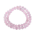 14in Agate Wrap Bracelet for Women Men Natural Round Beaded Agates Stone Healing Stretch Bracelets Elastic Handmade Polished Gemstone Beads Bracelet - color: Pink Quartz, size: 8mm Beads
