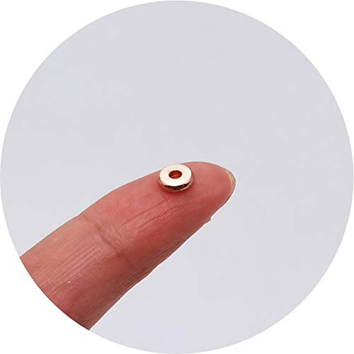 INSPIRELLE 100pcs Heishi Beads 6mm Long-Lasting Disc Brass Rondelle Spacer Beads Rose Gold Plated Flat Round Shape Jewelry Metal Spacers for Bracelet Necklace Jewelry Making - color: Rose Gold, size: 6mm