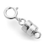 Jewelili Sterling Silver Round Magnetic Clasp Converter | Converts Necklaces or Bracelets with Spring Ring Clasp | 1 Piece | Gift Box Included | Timeless Fashion Jewelry - color: Sterling Silver, size: 1 Clasp