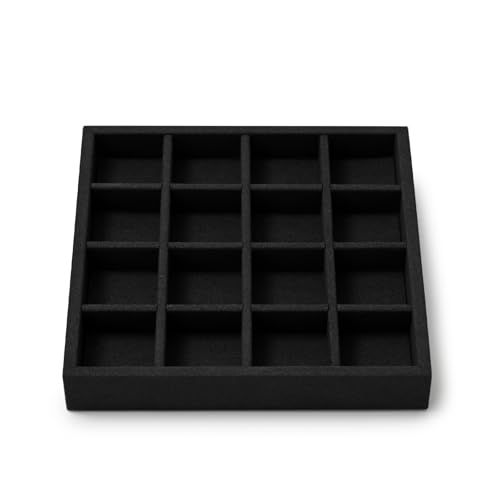 Oirlv Microfiber Stackable 16 Girds Jewelry Tray Multi-Compartment Jewelry Organizer - style: P13715