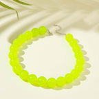 Colorful Chunky Beaded Necklace for Women Acrylic Bead Choker Necklaces Fashion Large Round Beads Necklaces for Women Handmade Summer Jewelry - color: Green Beaded Necklace