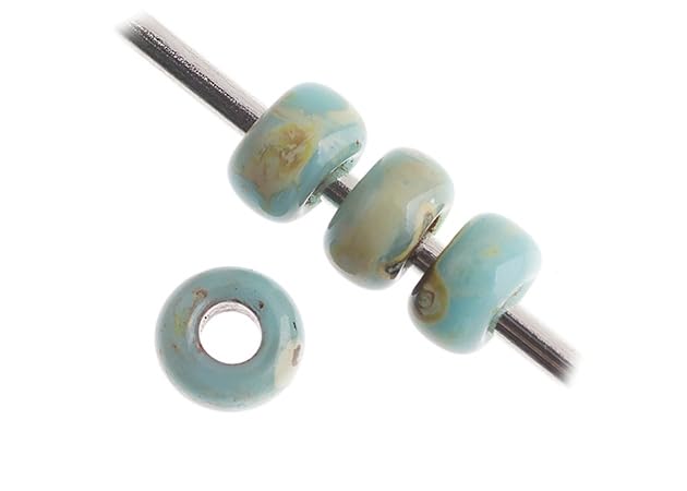 Miyuki Japanese Glass Seed Beads 22gms 11/0 in Blue Picasso Opaque Turquoise - color: Blue Picasso